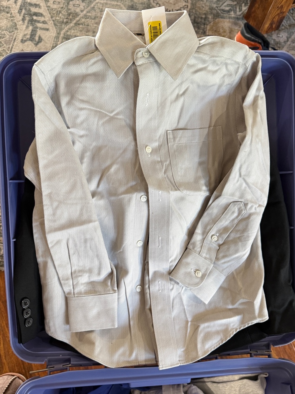 Class Club Boys Button-Down Dress Shirt in Light Gray